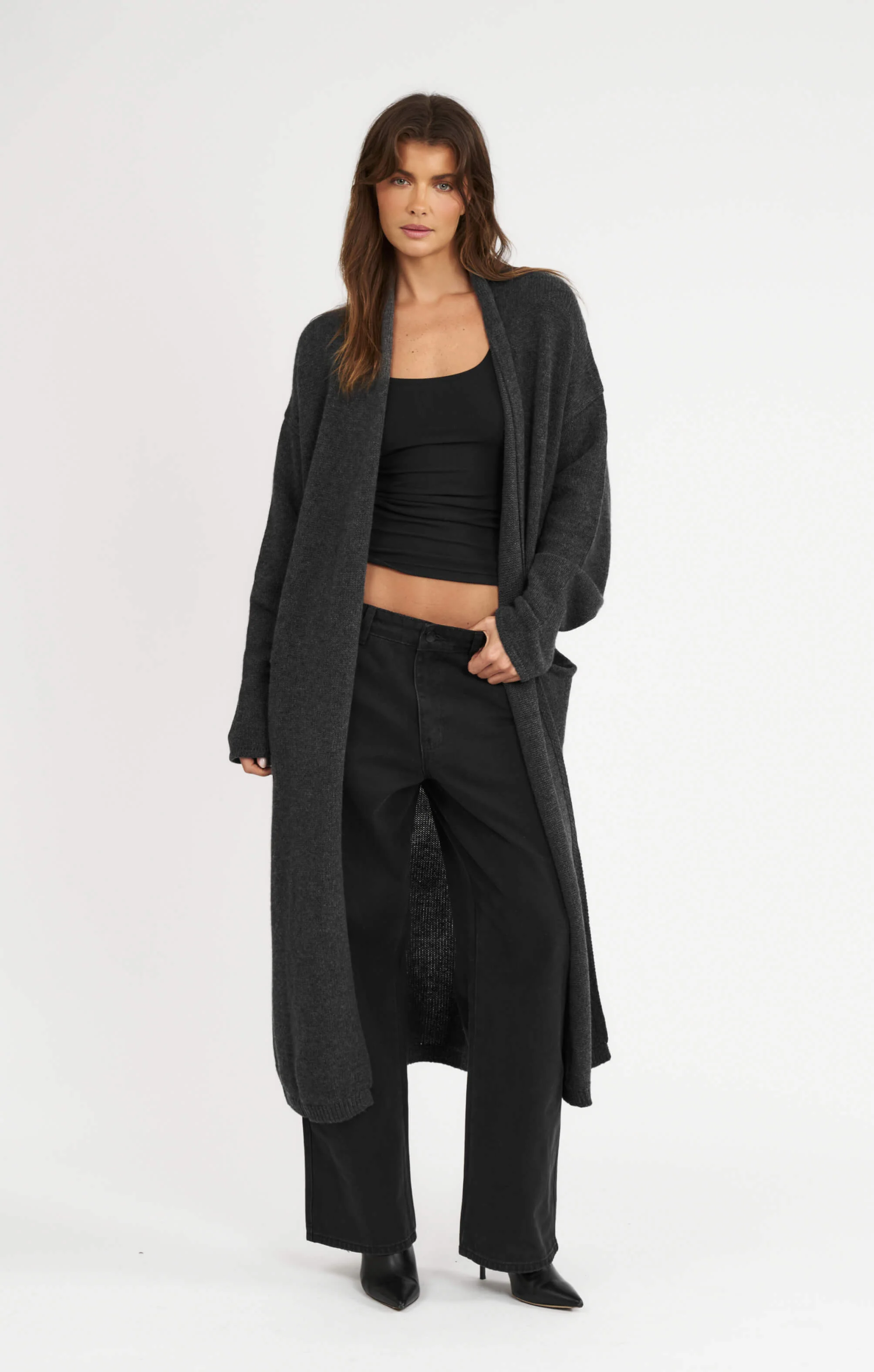 THE CARDIGAN COAT - CHARCOAL - Image 3