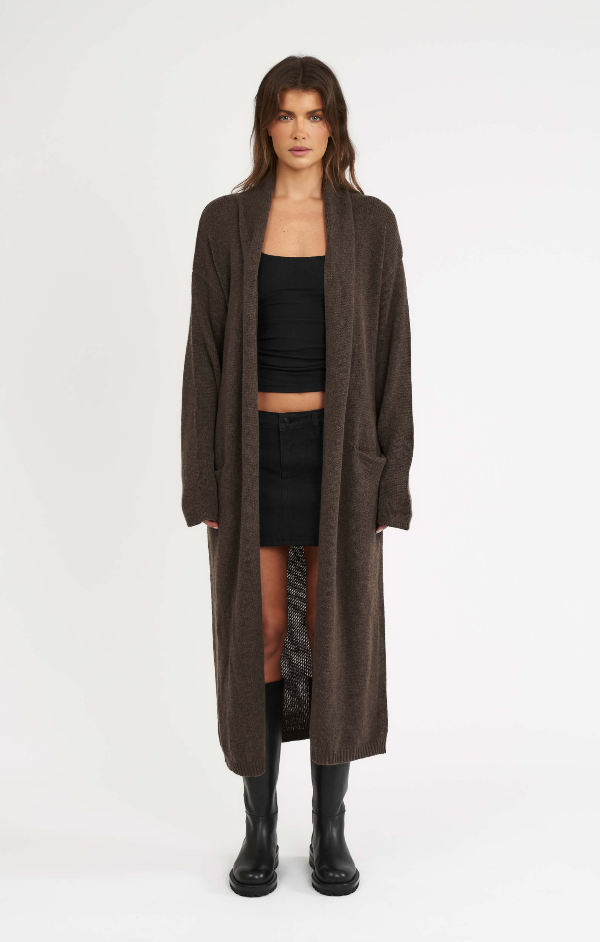 THE CARDIGAN COAT - ESPRESSO MARLE - Image 3