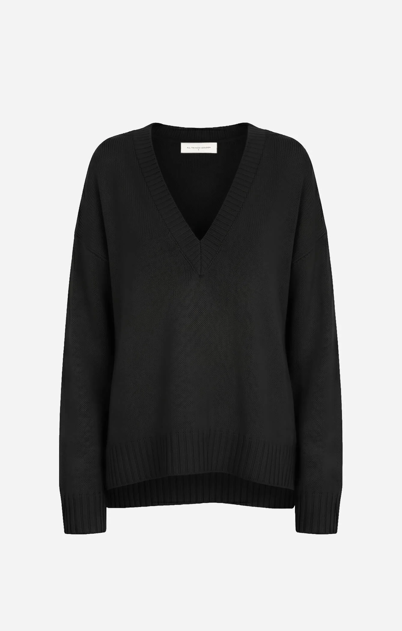 THE DEEP V-NECK JUMPER - BLACK - Image 8