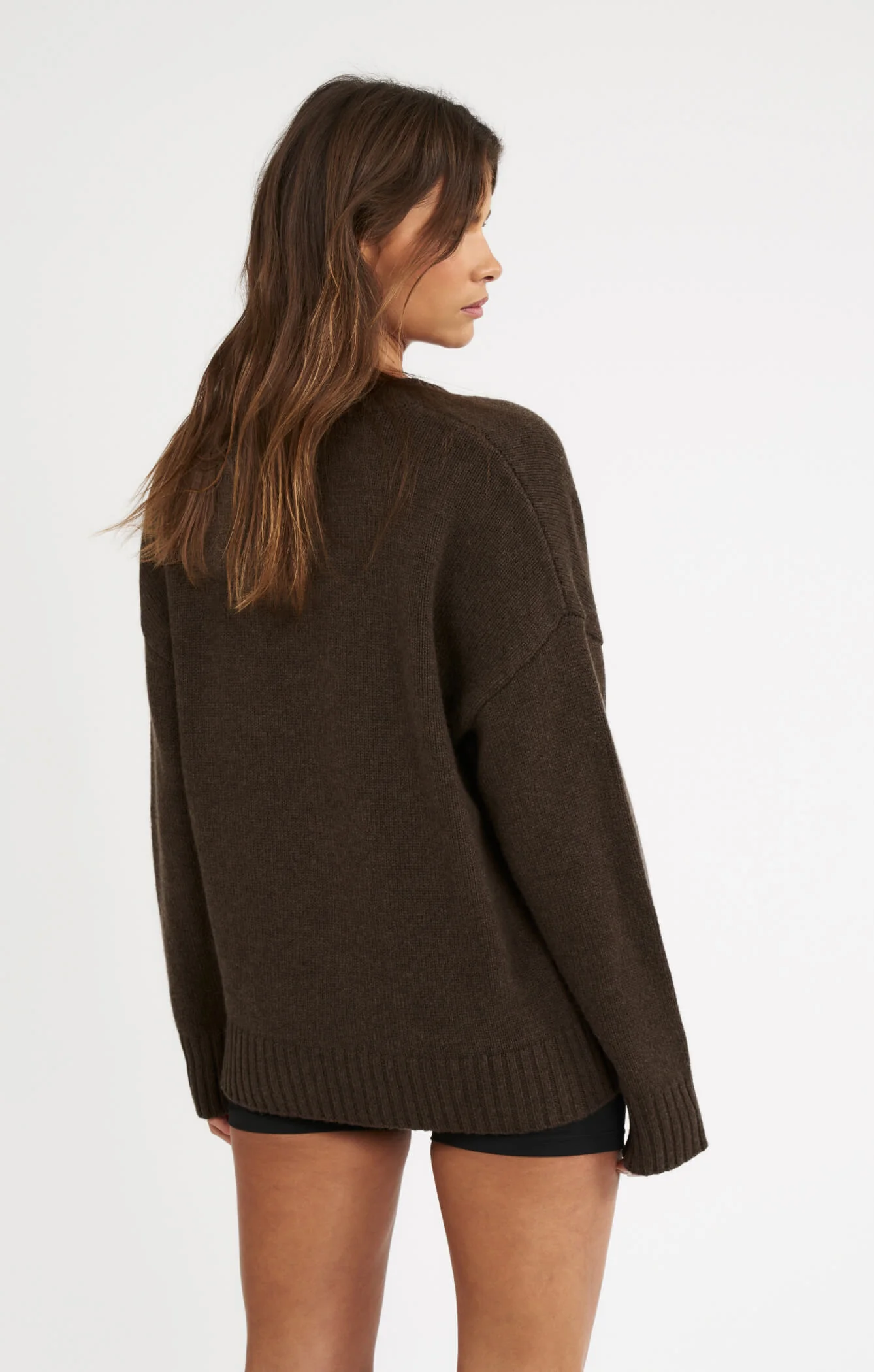 THE DEEP V-NECK JUMPER - ESPRESSO MARLE - Image 4