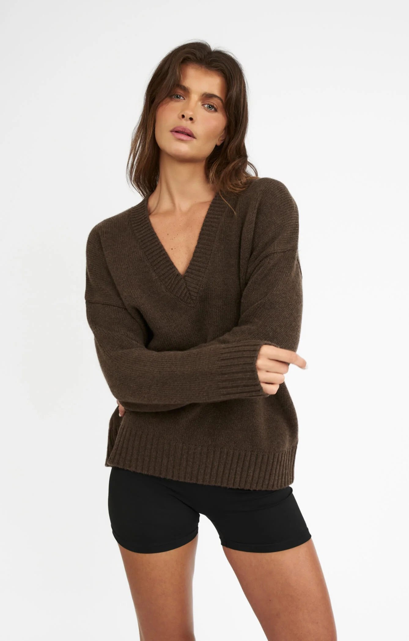 THE DEEP V-NECK JUMPER - ESPRESSO MARLE - Image 7