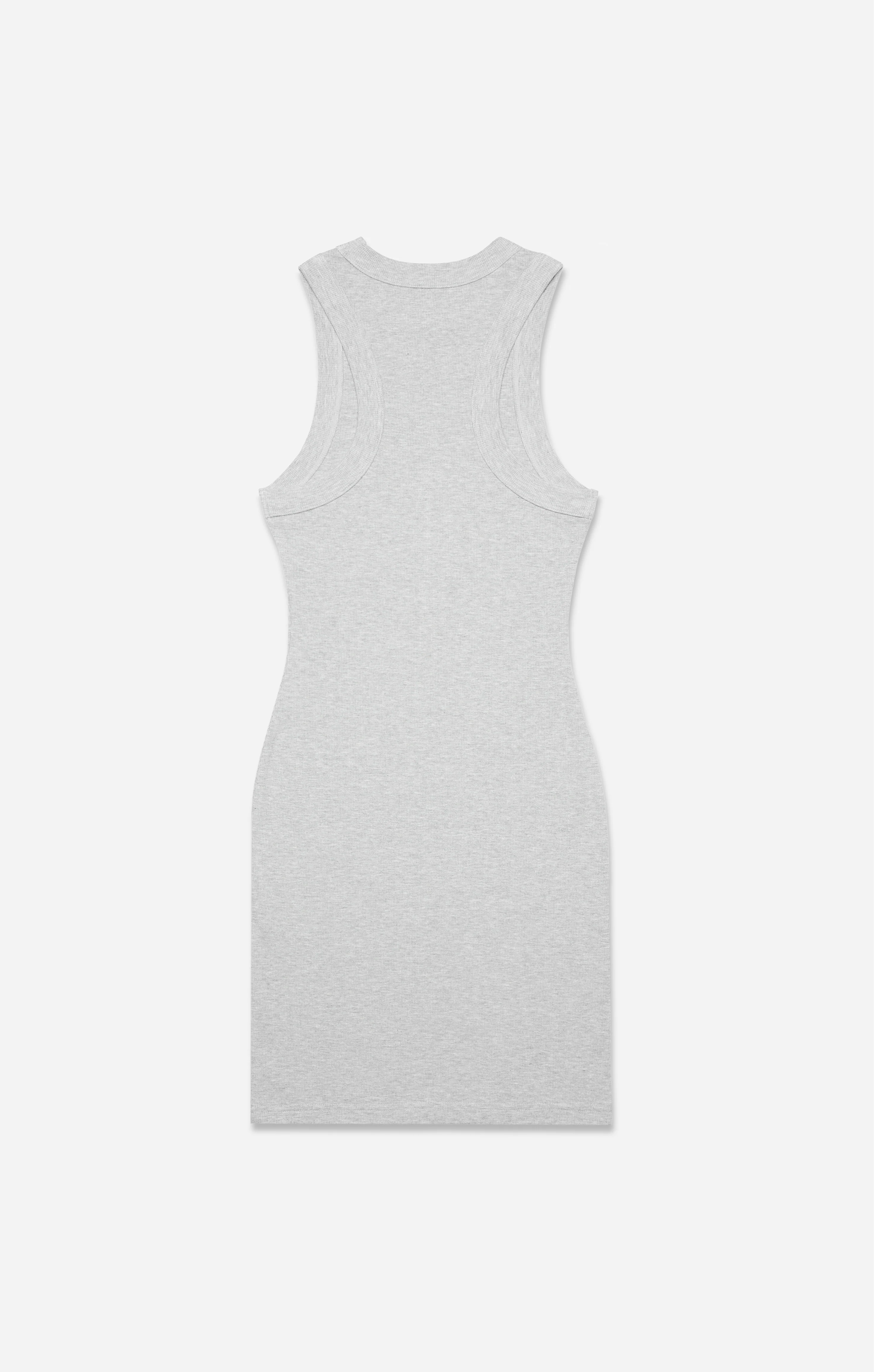 THE LUXE RIB HIGH NECK MINI DRESS - MID GREY - Image 10