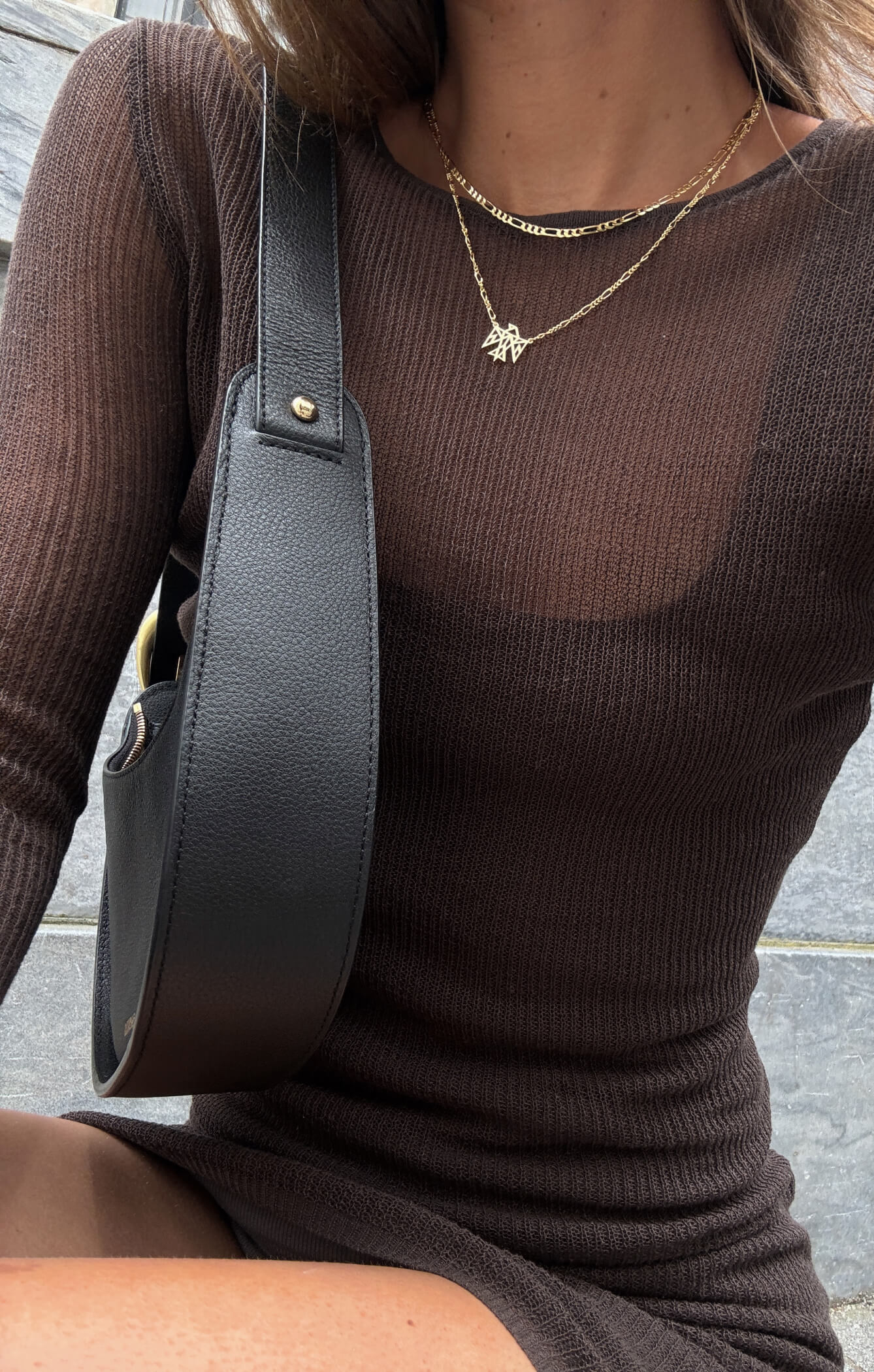 THE LUXE RIB MINI DRESS - ESPRESSO - Image 5
