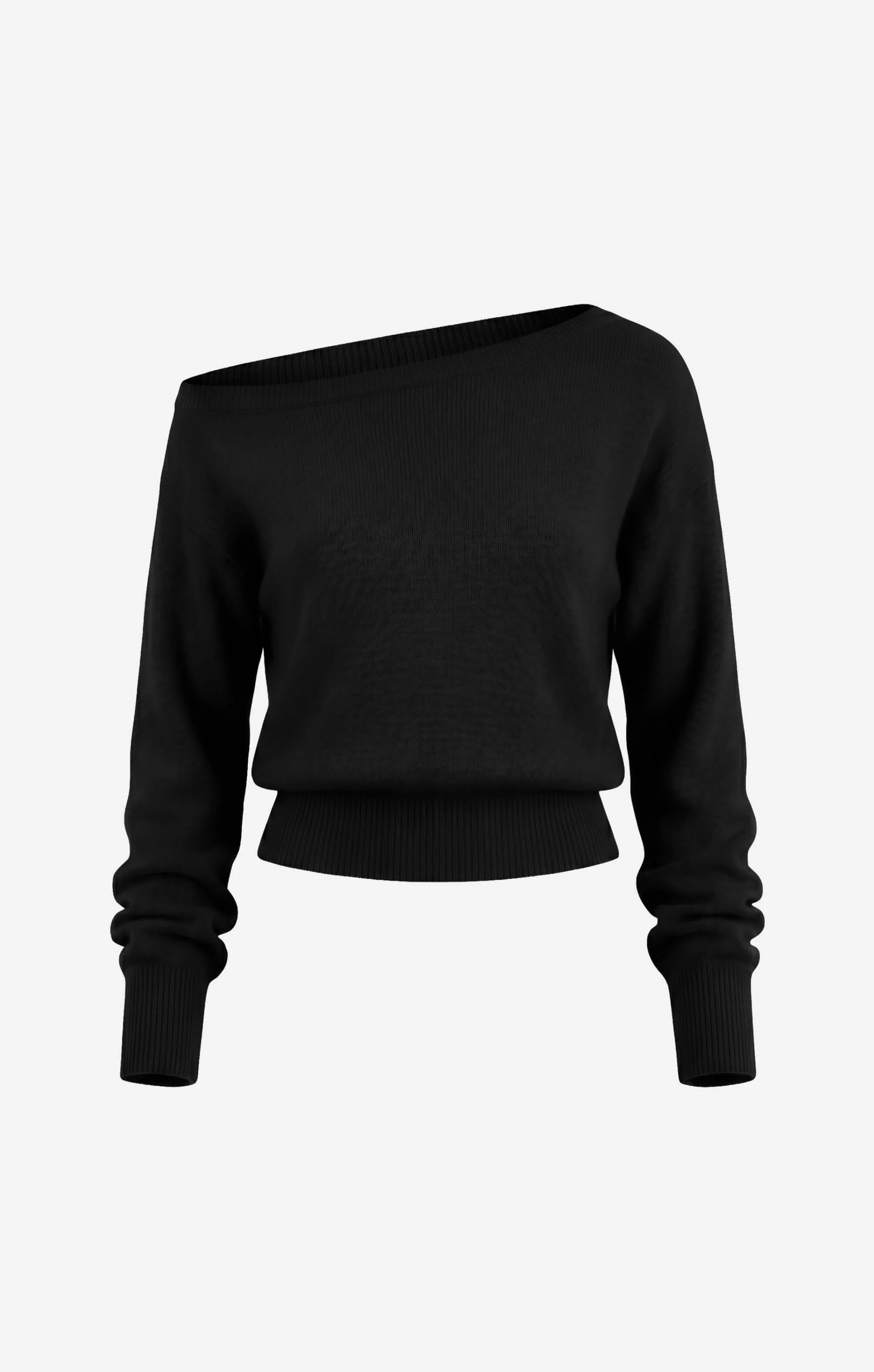 THE OFF-SHOULDER KNIT - BLACK - Image 7